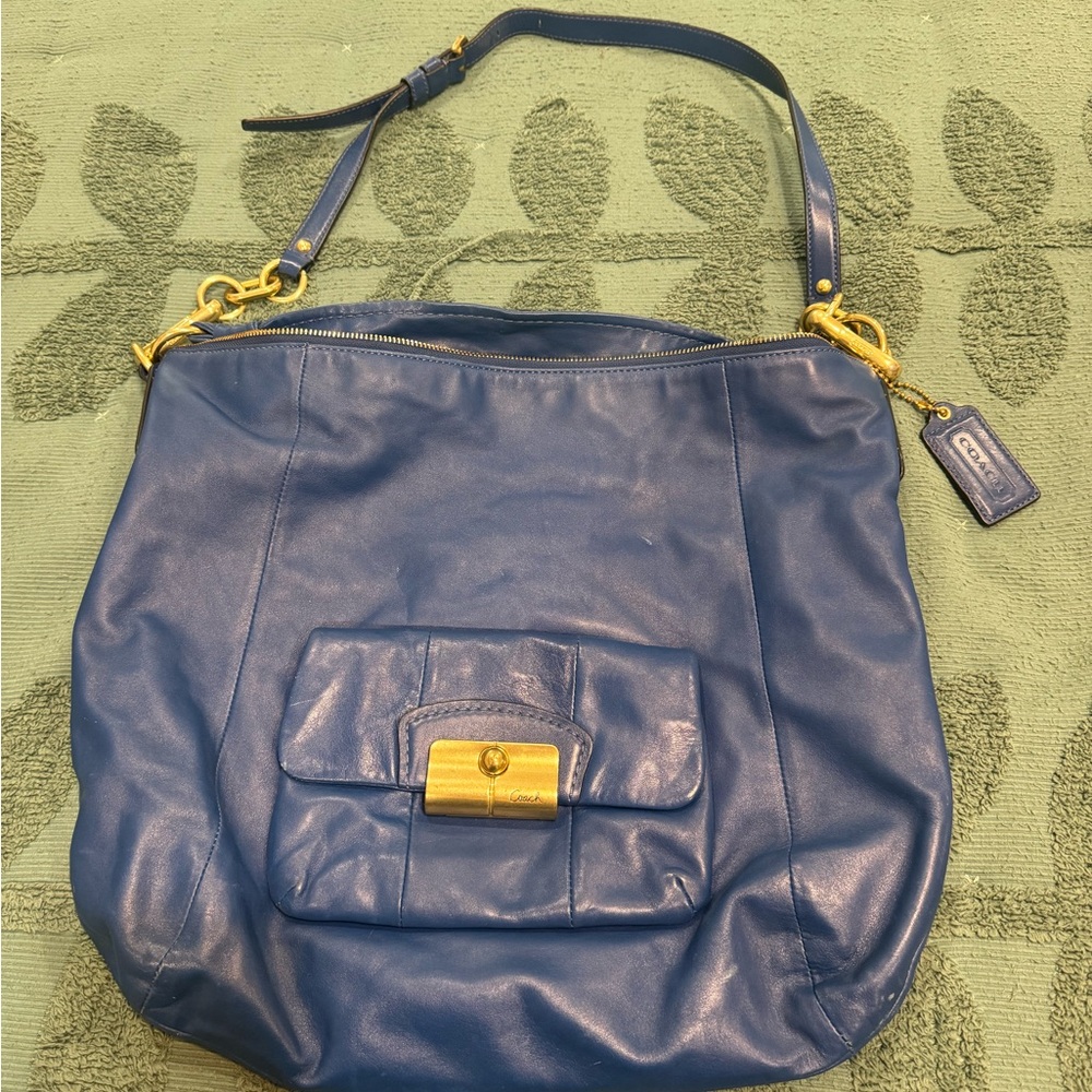 Coach Blue Leather
